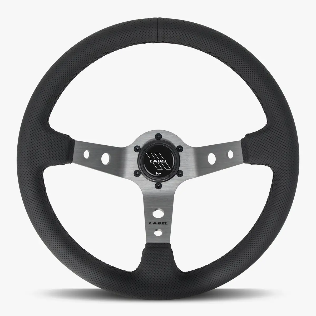 The Daytona | Black Perforated Leather | Graphite Spoke | Black Stitch 1