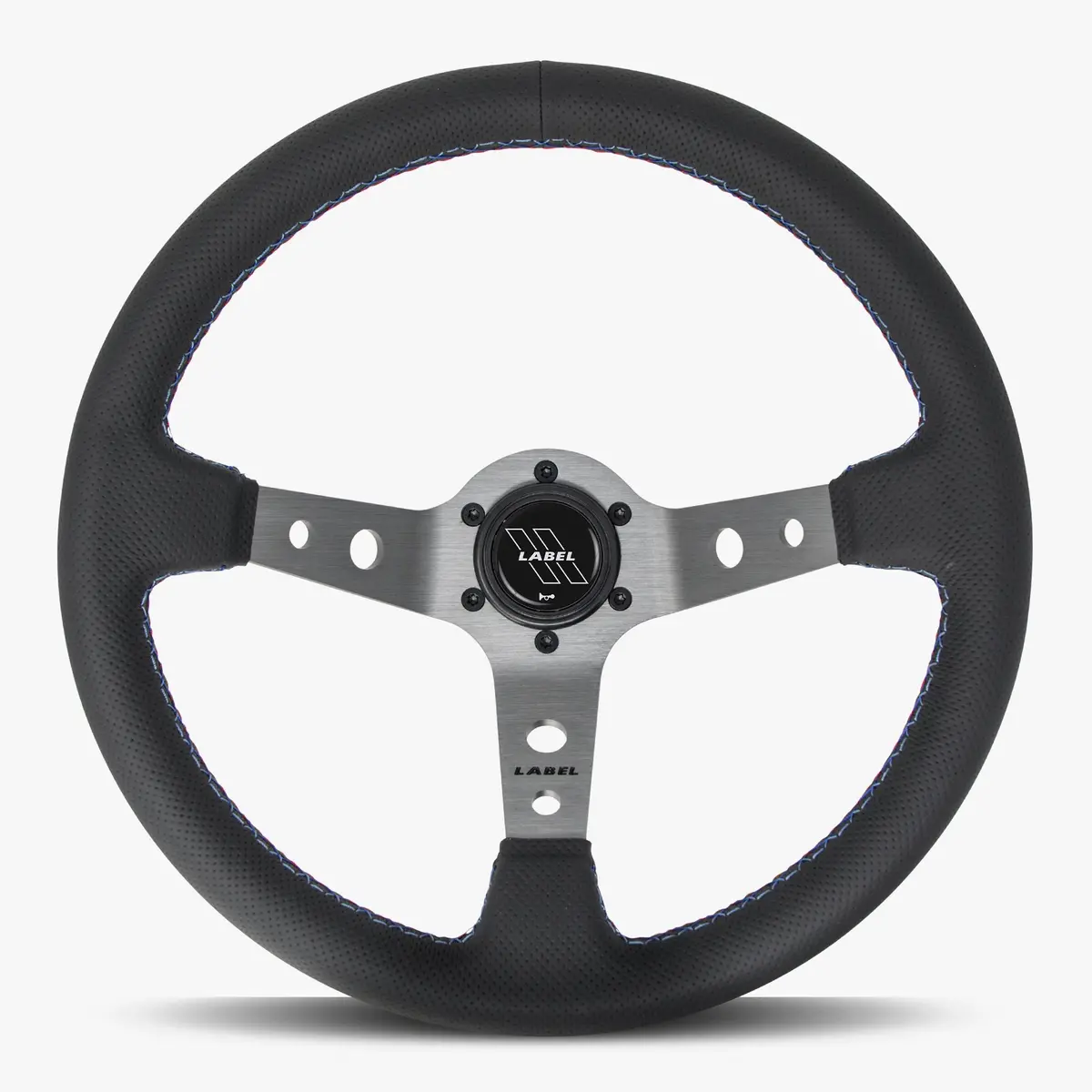 The Daytona | Black Perforated Leather | Graphite Spoke | Bavarian Stitch 1