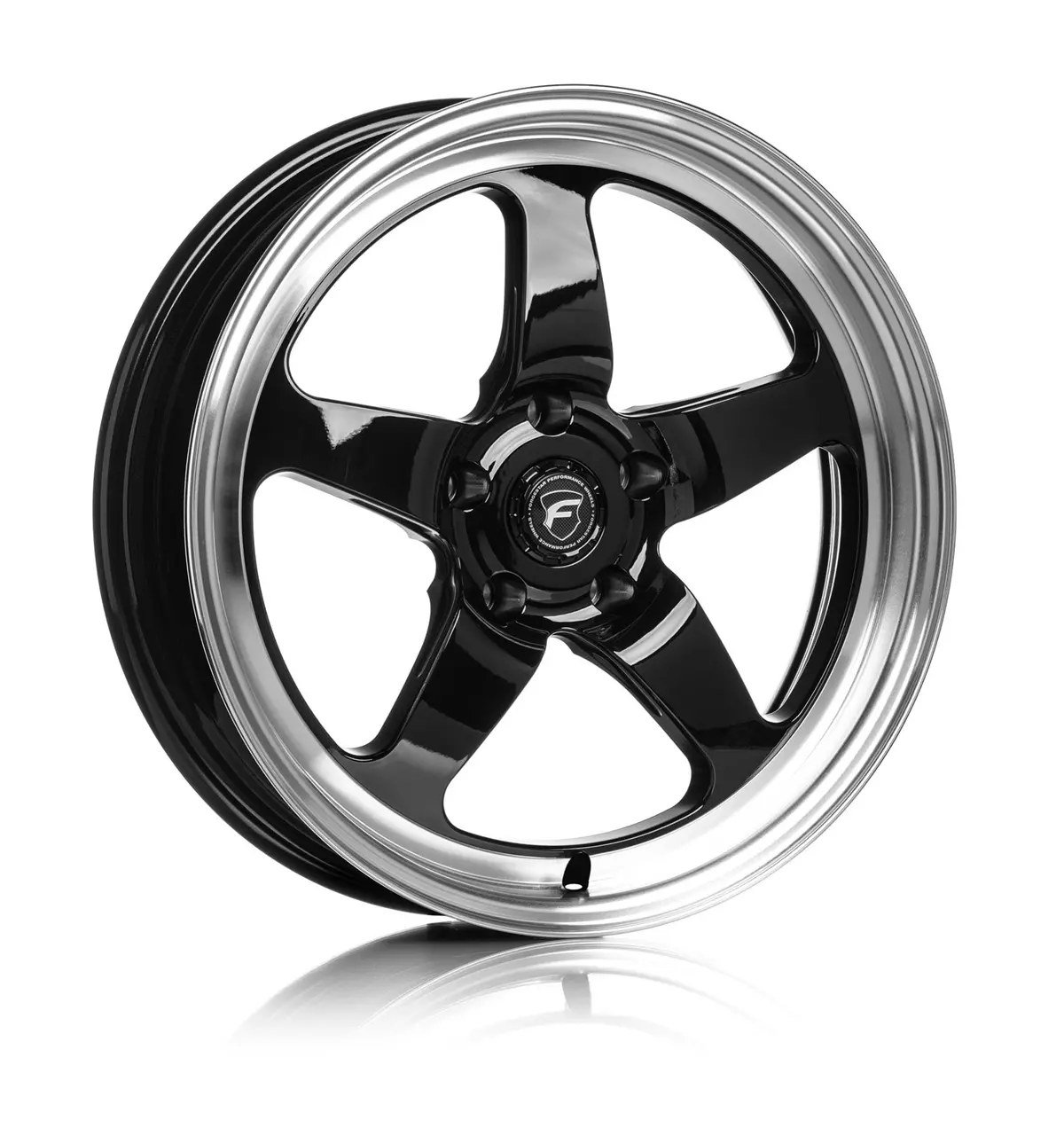 Forgestar D5 Drag Racing Wheels - Gloss Black W/Machined Lip - 18X9 - Sold Individually 1