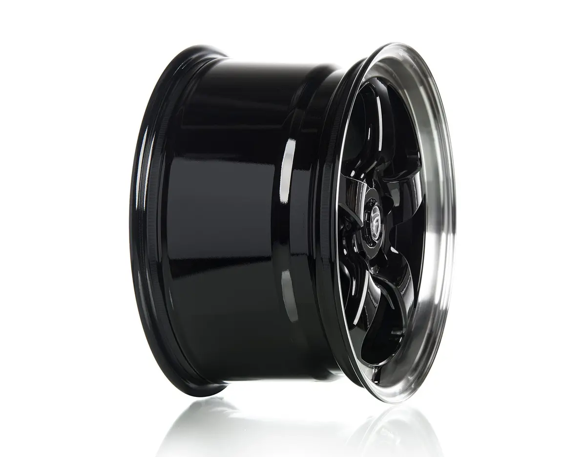 Forgestar D5 Drag Racing Wheels - Gloss Black W/Machined Lip - 17X11 - Sold Individually 2