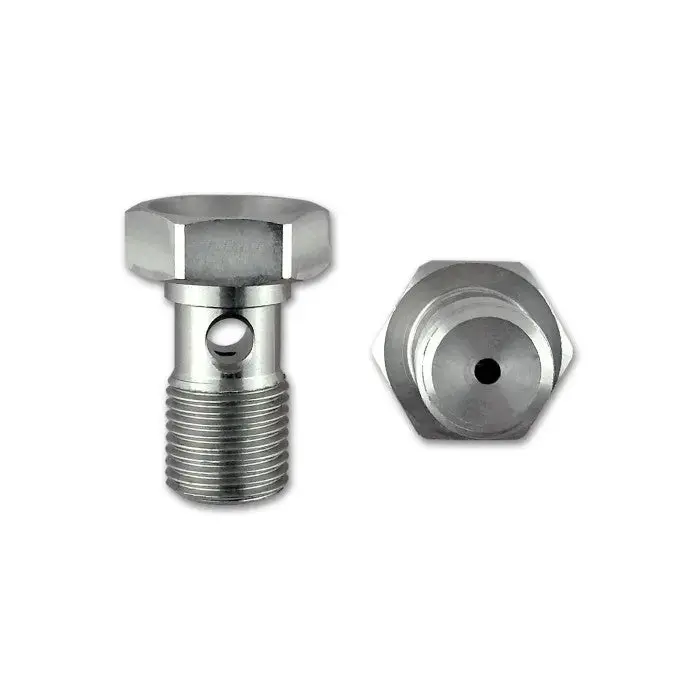 Hel Stainless Steel 7/16" X 24 Banjo Bolt With 1.5Mm Restriction For Turbo Oil Feeds 1