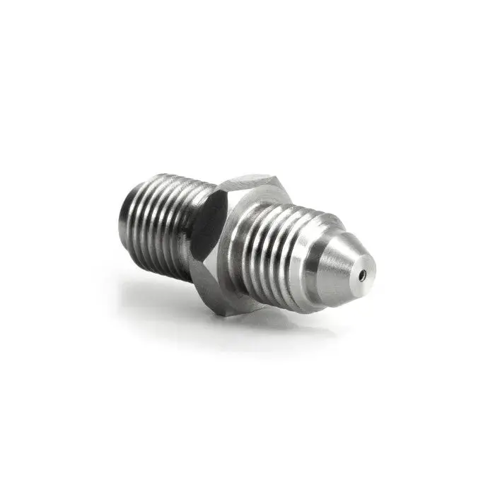 Hel Stainless Steel -4 An Male To 7/16" X 24 Male Straight Adapter With 1.0Mm Restriction For Turbo Oil Feeds 1