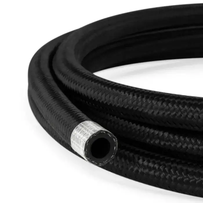 An6 Rubber Black Nylon Braided Fuel Oil Coolant Hose Line 1