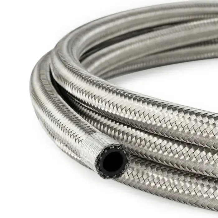 An6 Rubber Stainless Braided Fuel Oil Coolant Hose Line 1