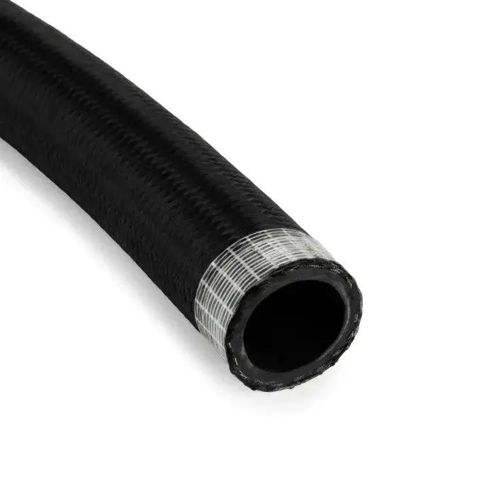 An16 Rubber Black Nylon Braided Fuel Oil Coolant Hose Line 1