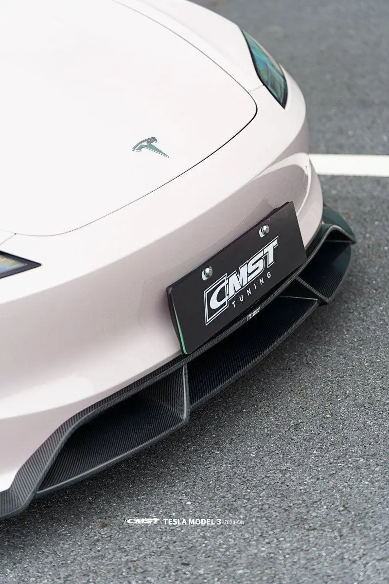 Cmst Tuning Carbon Fiber Front Lip Splitter Ver.1 For Tesla Model 3 Highland 2024-On 3