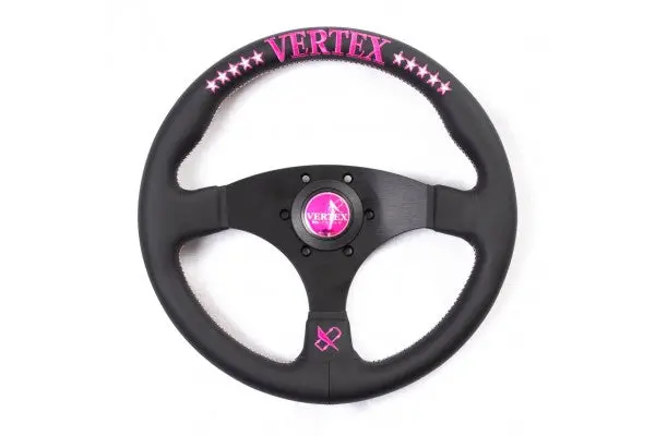 Vertex Funky Queen Flat Steering Wheel-Pink Leather 325Mm Limited Edition (100 Total) 1