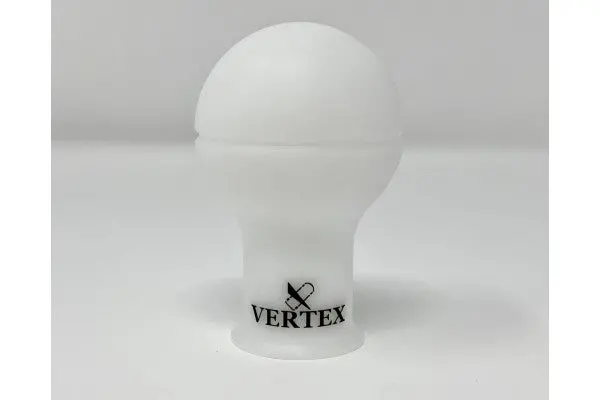 Vertex Monochrome Shift Knob White With Black Logo 1