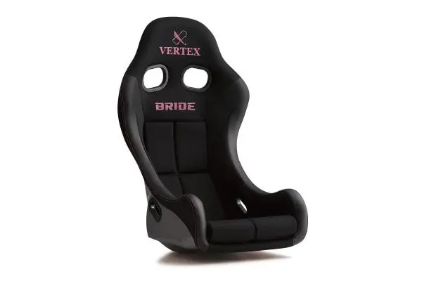 Vertex X Bride Zieg Iv Seat-Black With Funky Queen Pink Logo Frp Silver Back 1