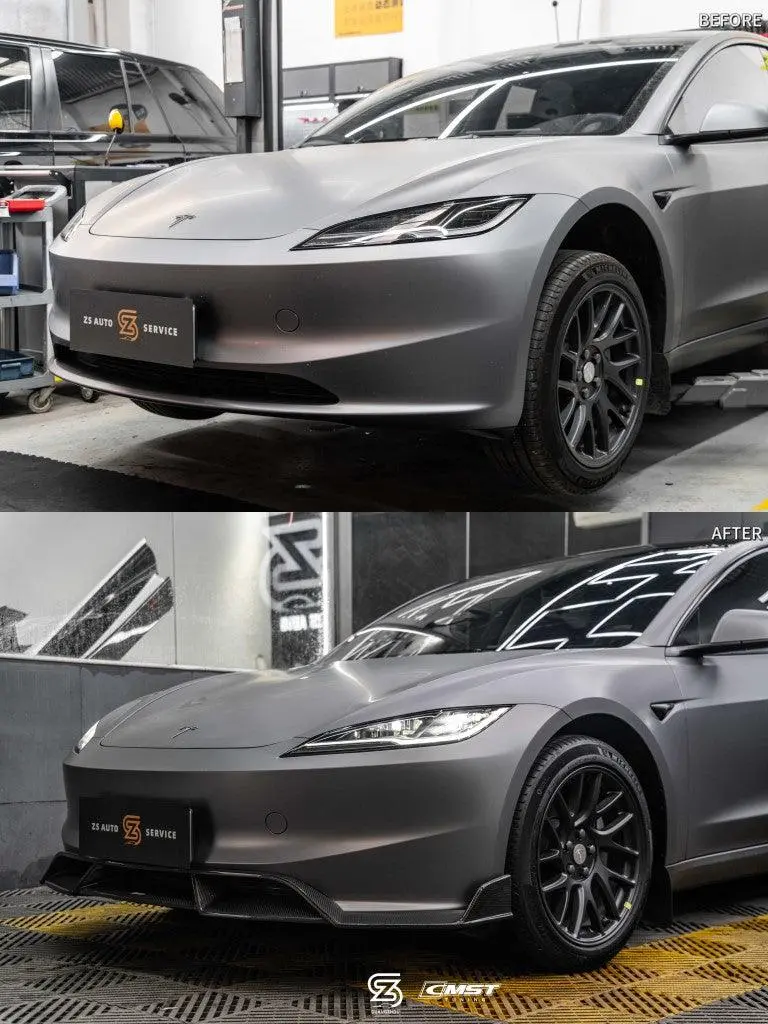 Cmst Tuning Carbon Fiber Front Lip Splitter Ver.1 For Tesla Model 3 Highland 2024-On 8