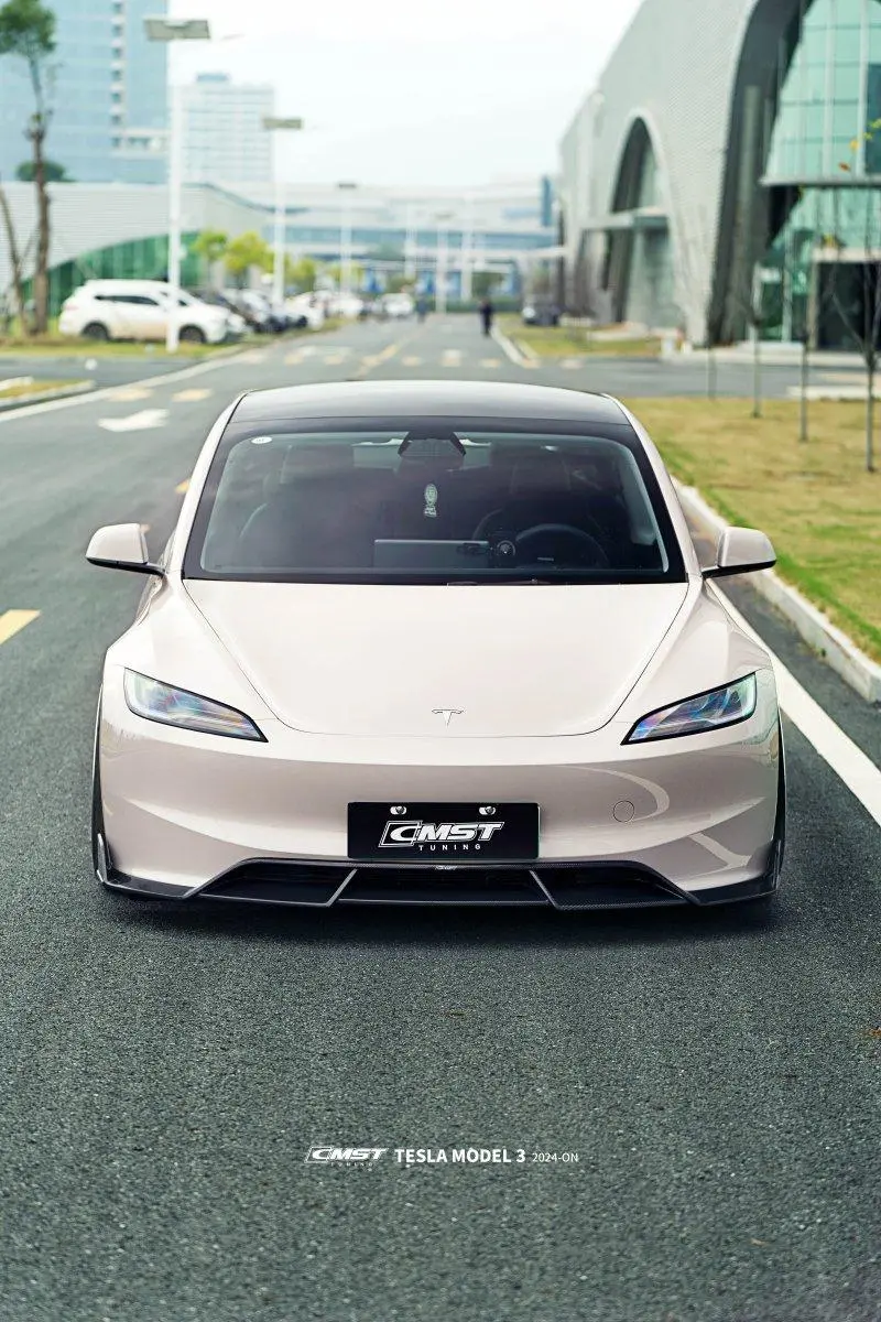 Cmst Tuning Carbon Fiber Front Lip Splitter Ver.1 For Tesla Model 3 Highland 2024-On 4