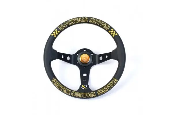 Vertex X Block Head Motors Steering Wheel-Leather 330Mm X 90Mm Deep 1