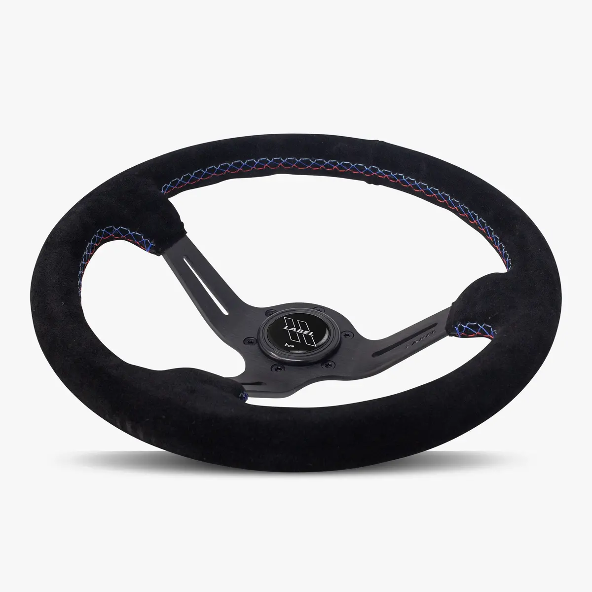 The Le Mans | Black Alcantara Suede | Black Spoke | Bavarian Stitch 2