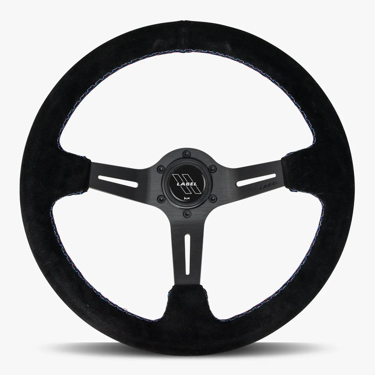 The Le Mans | Black Alcantara Suede | Black Spoke | Bavarian Stitch 1