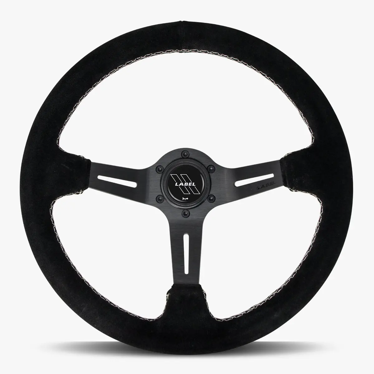 The Le Mans | Black Alcantara Suede | Black Spoke | White Stitch 1