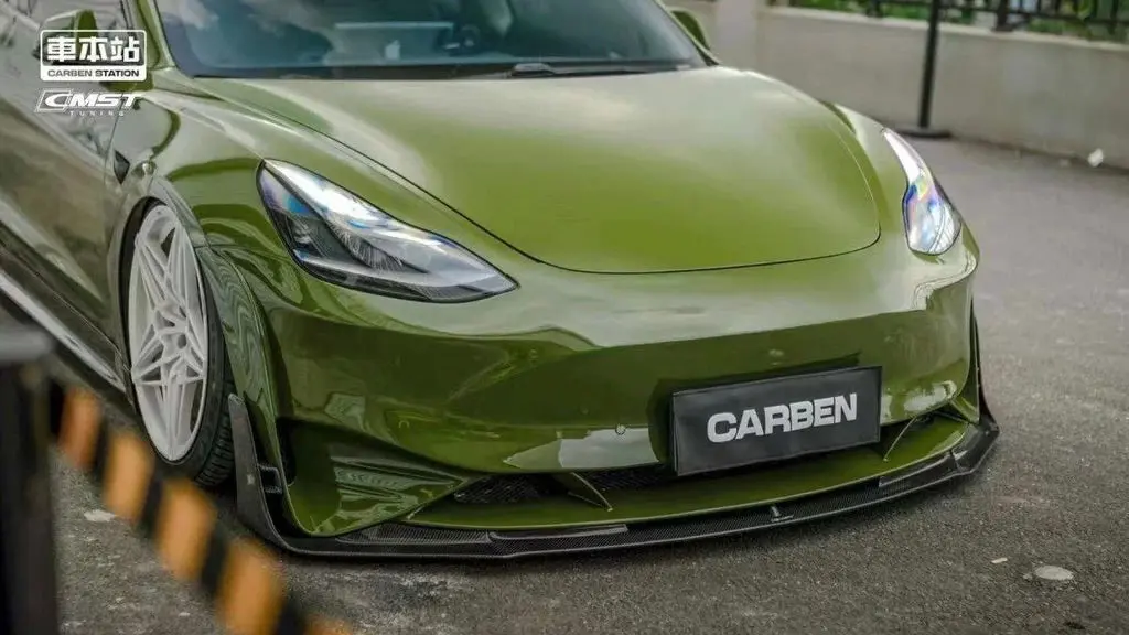 Cmst Tuning Carbon Fiber Front Bumper & Front Lip For Tesla Model 3 Ver.2 1