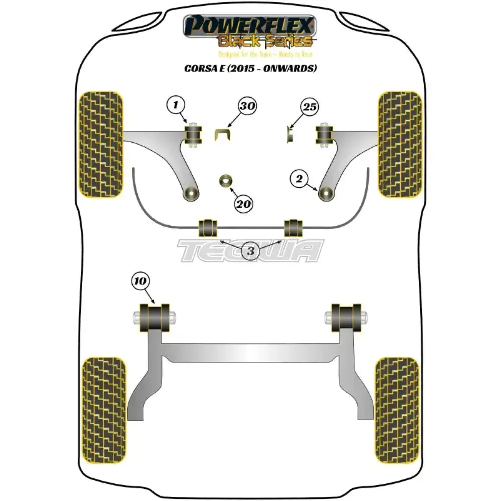 Powerflex Black Series Front Anti Roll Bar 16.4Mm Vauxhall Opel Corsa E Inc Vxr Opc 14-19 2