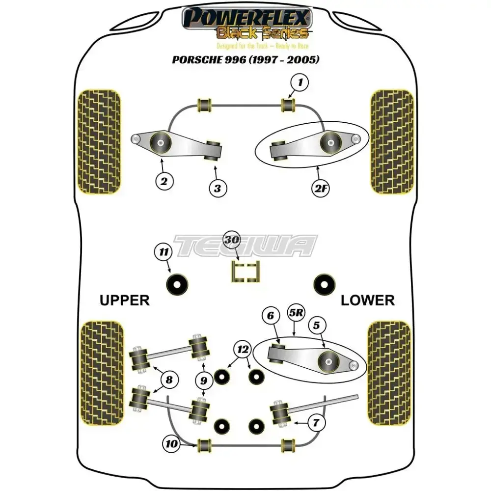 Powerflex Black Series Front Anti Roll Bar Bush 27Mm Porsche 911 996 97-05 2