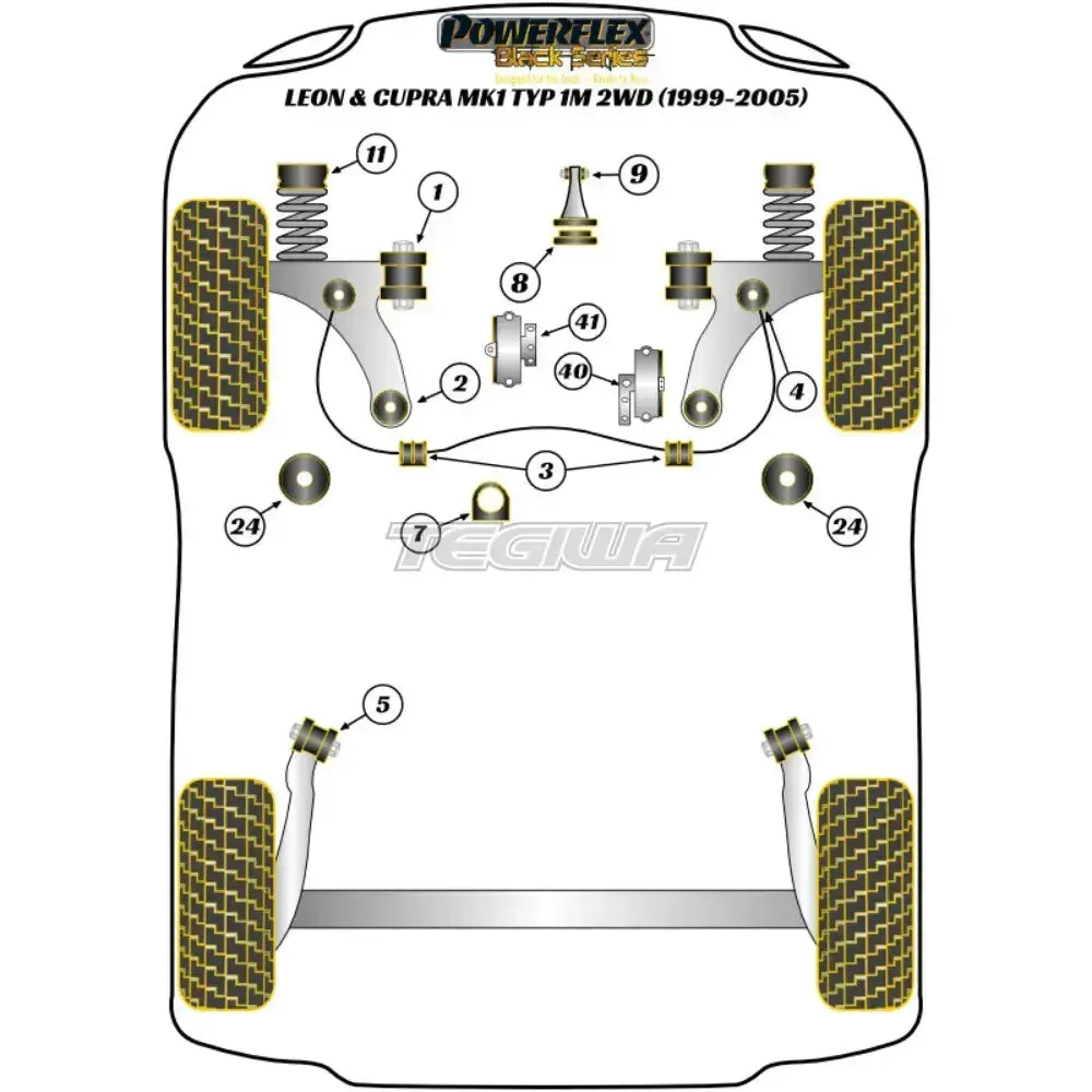 Powerflex Black Series Front Anti Roll Bar Mount 21Mm Seat Leon Mk1 1M Cupra Typ 2Wd 99-05 2