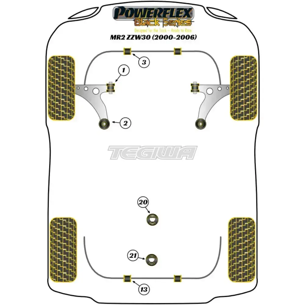 Powerflex Black Series Front Engine Mount Insert Toyota Mr2 Gen3 Zzw30 00-06 2