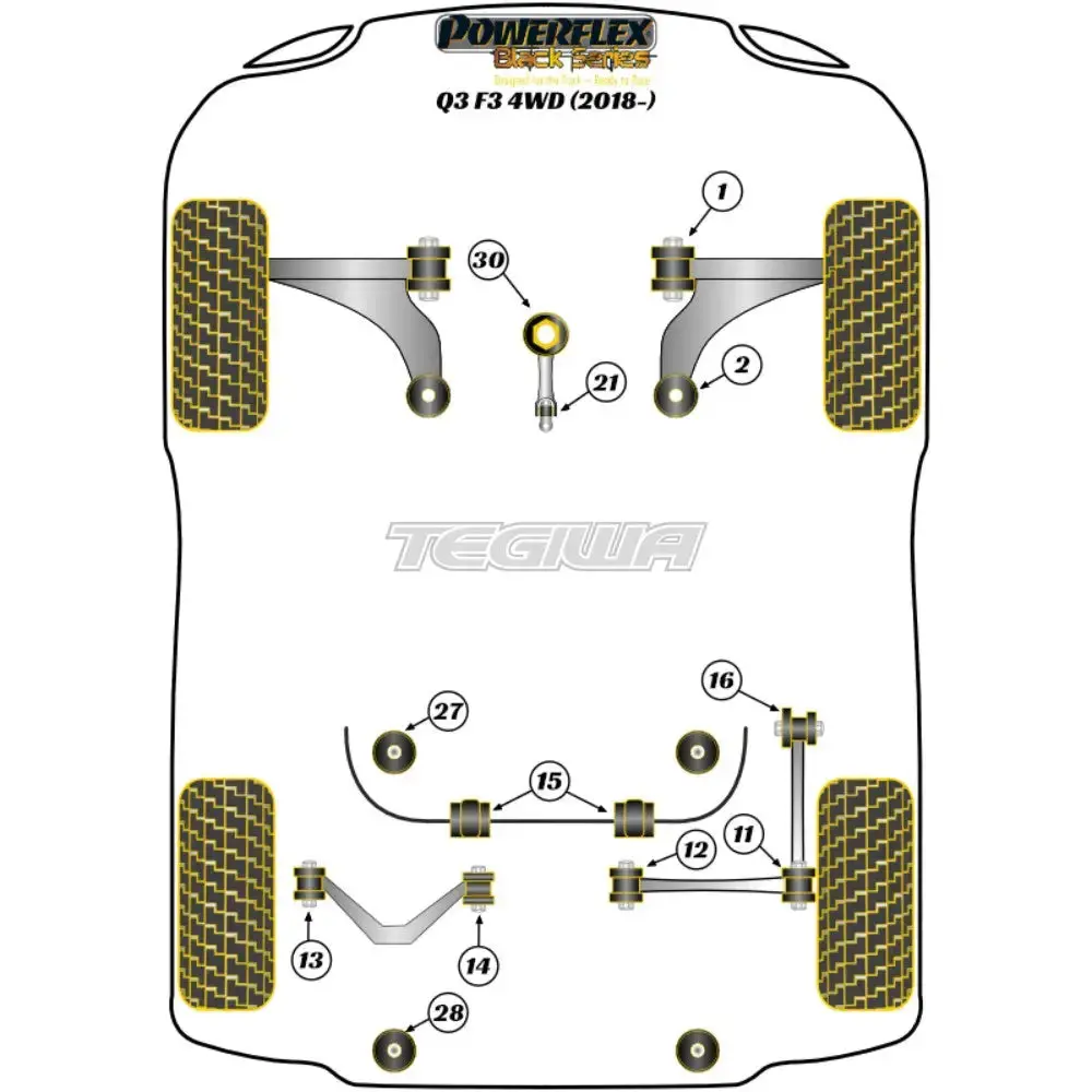 Powerflex Black Series Front Wishbone Rear Bush Audi Q3 Rsq3 F3 18+ 2
