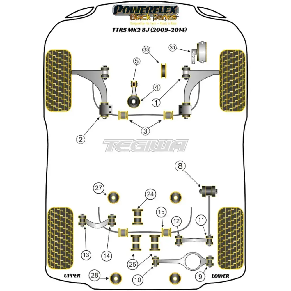 Powerflex Black Series Rear Diff Front Mounting Bush Audi Tt Ttrs Mk2 8J 07-14 2