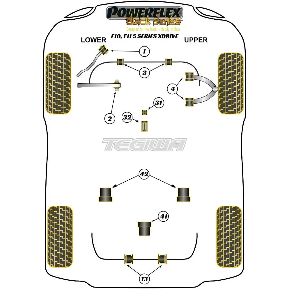 Powerflex Black Series Rear Diff Rear Mounting Bush Bmw 5 Series F10 F11 Saloon Touring Xdrive 10-17 2