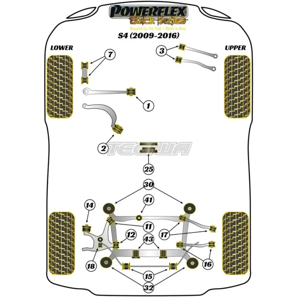 Powerflex Black Series Rear Lower Track Rod Inner Bush Audi A4 S4 Rs4 B8 08-16 2