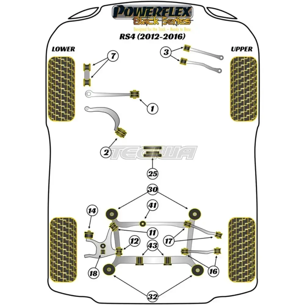 Powerflex Black Series Rear Subframe Front Bush Insert Audi A4 S4 Rs4 B8 08-16 2
