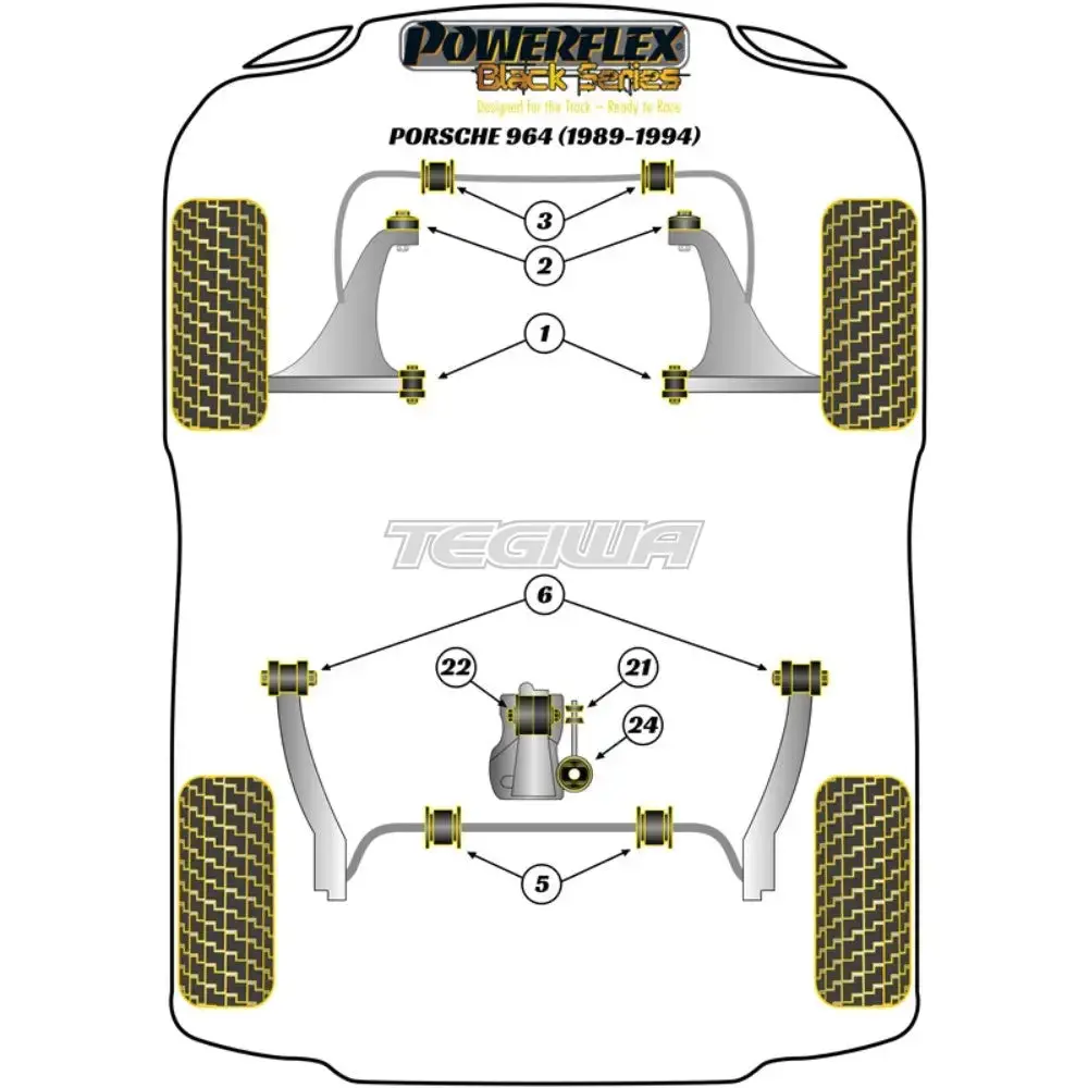 Powerflex Black Series Transmission Mount Large Bush Porsche 911 964 89-94 - Pfr57-122Blk 2