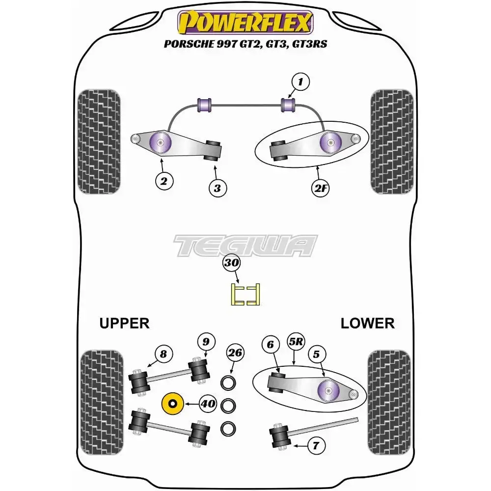 Powerflex Road Series Bolt-On Jack Pad Adaptor Kit Porsche 911 997 Gt2 Gt3 Gt3rs 05-13 2