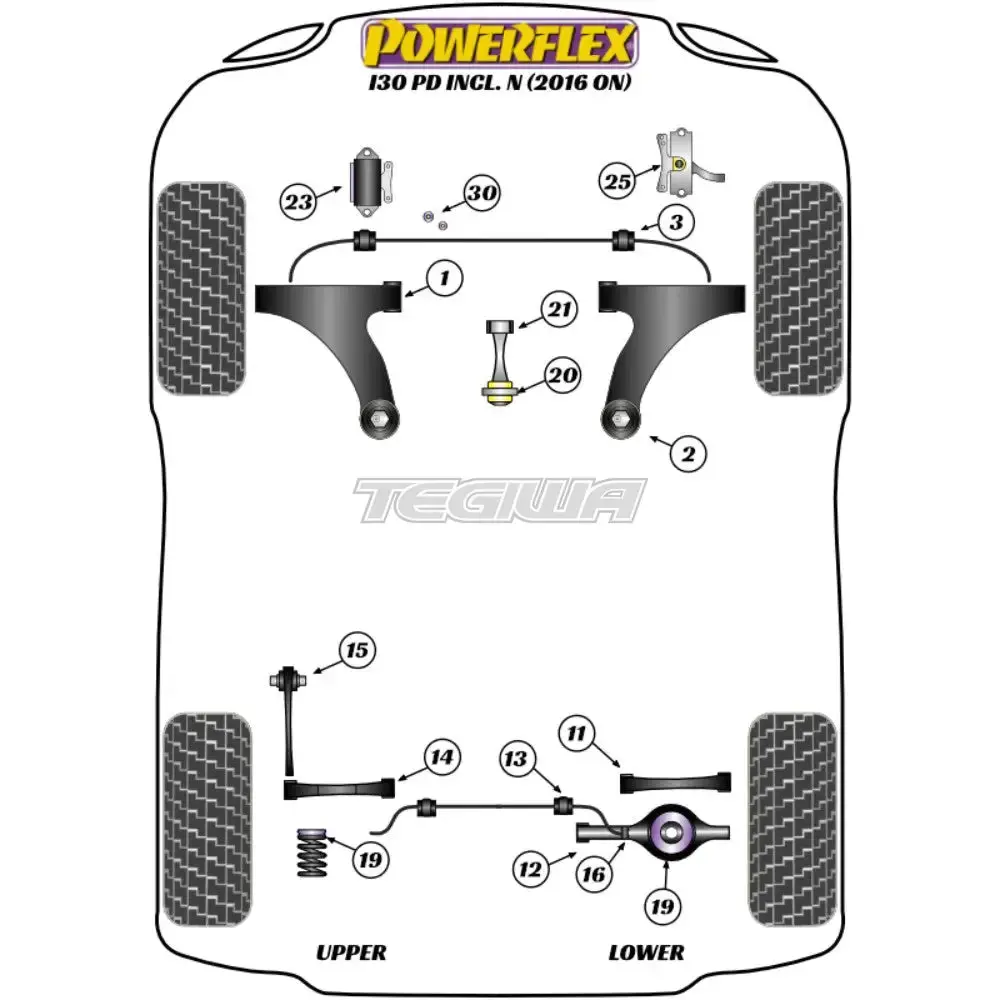 Powerflex Road Series Exhaust Mount Rear Silencer Side Hanger Hyundai I30 Pd Inc N Facelift 16+ 2