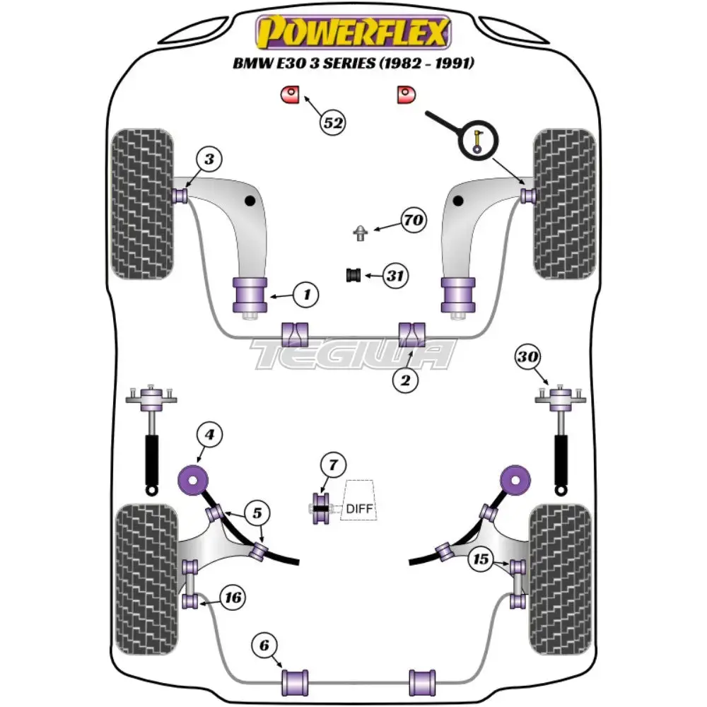 Powerflex Road Series Front Anti Roll Bar Bush 22Mm Bmw 3 Series E30 Inc M3 82-91 2