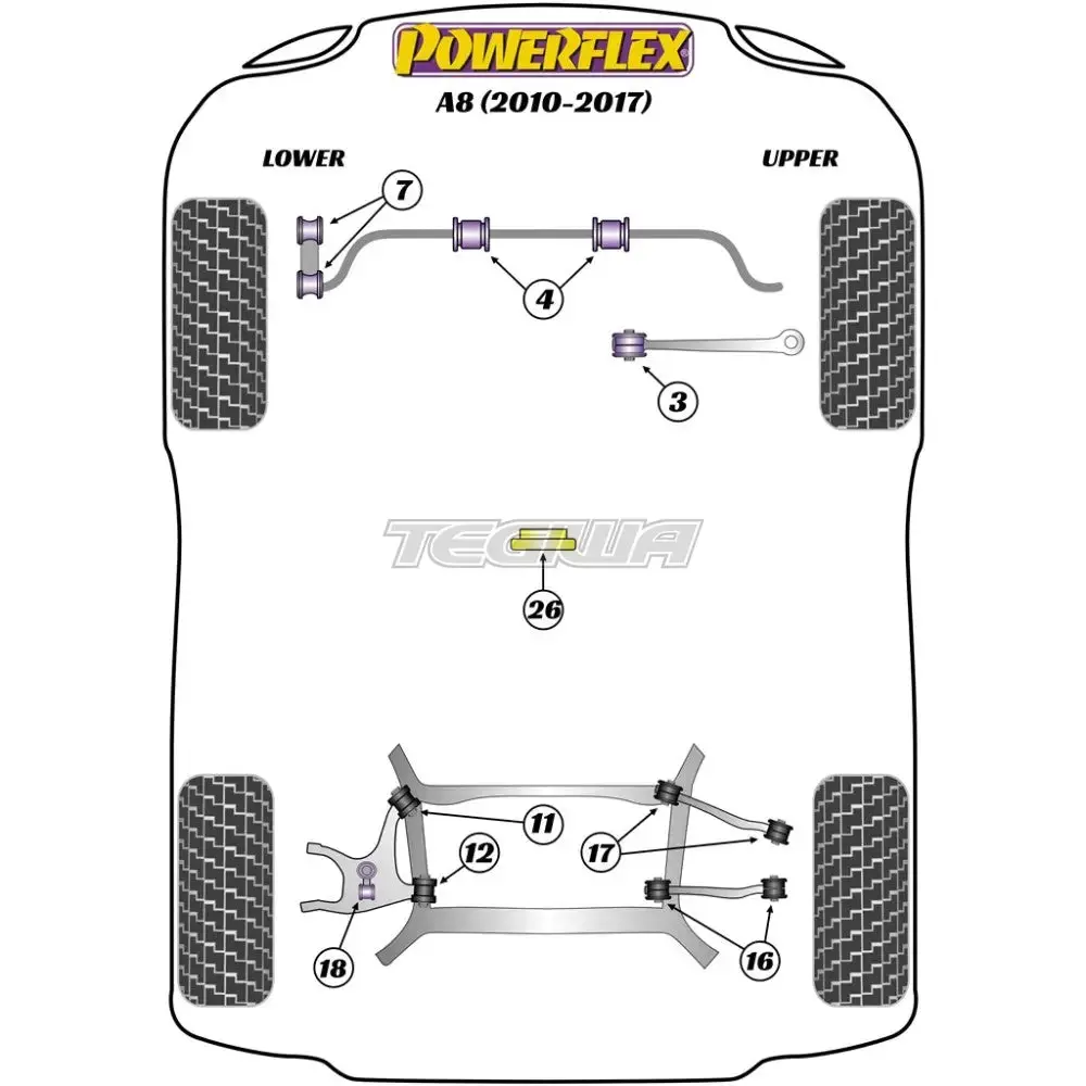 Powerflex Road Series Front Anti Roll Bar Bush 23Mm Audi A8 S8 D4 10-17 2