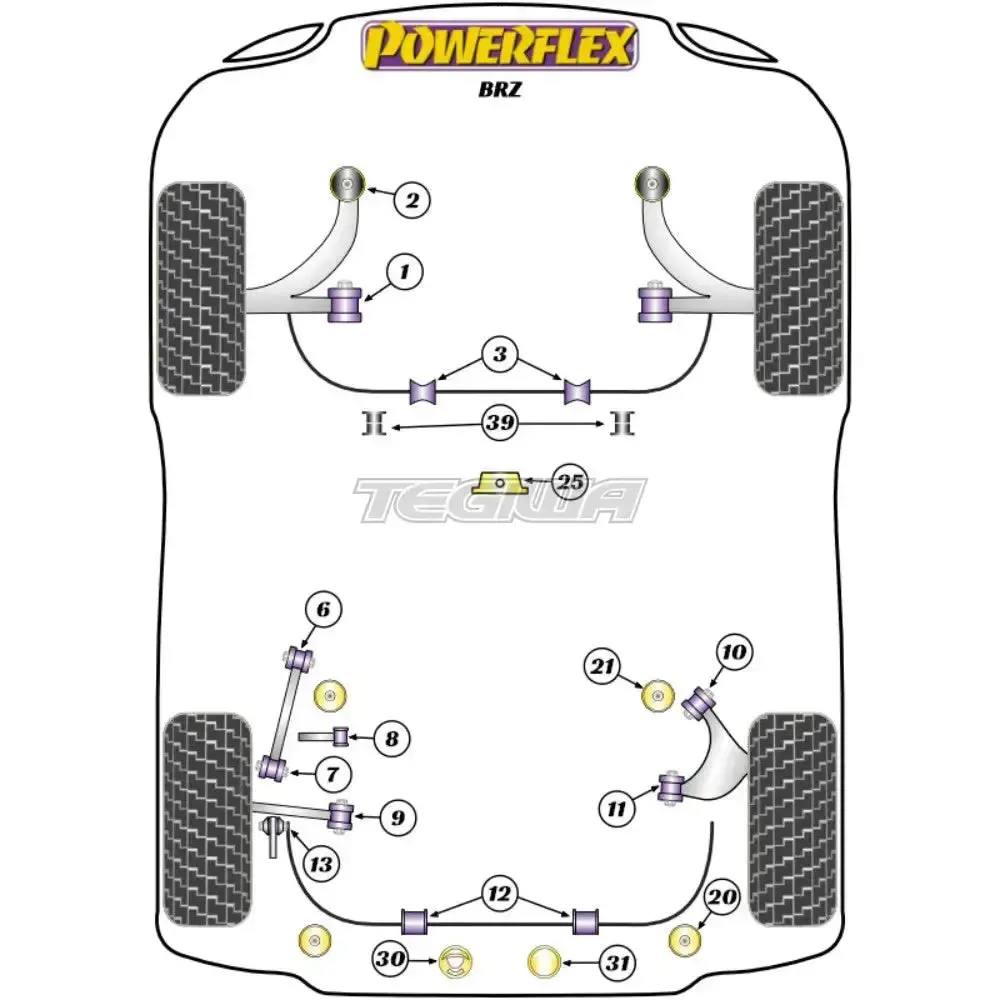Powerflex Road Series Front Anti Roll Bar Bush 25Mm Subaru Brz 1St Gen 12-21 2