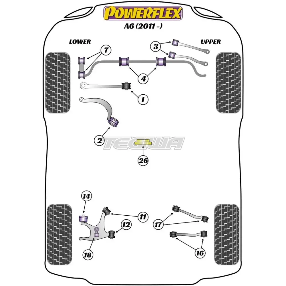 Powerflex Road Series Front Anti Roll Bar Bush 26.8Mm Audi A6 S6 Rs6 C7 11-18 2