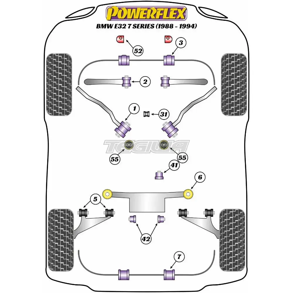 Powerflex Road Series Front Anti Roll Bar Mounting 28Mm Bmw 7 Series E32 88-94 2