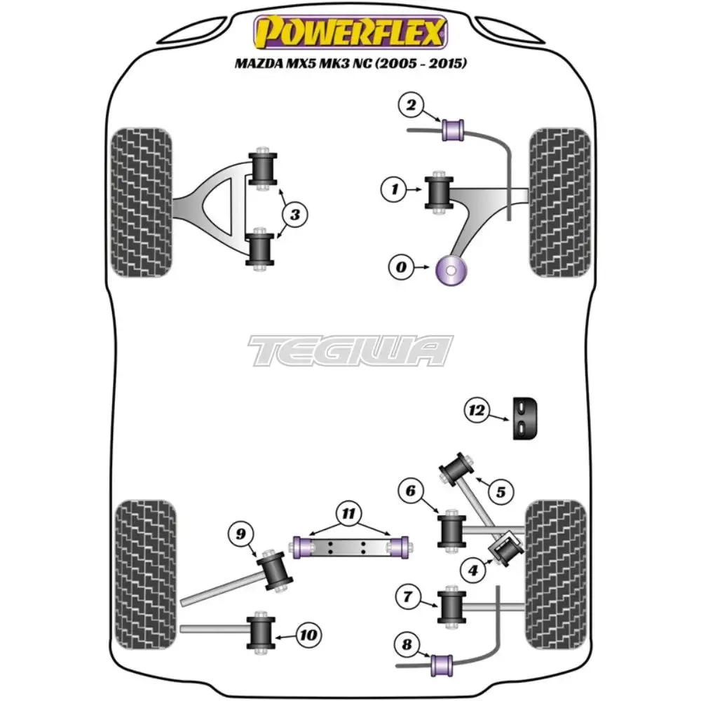 Powerflex Road Series Front Lower Wishbone Front Bush Mazda Mx-5 Miata Eunos Mk3 Nc 05-15 2