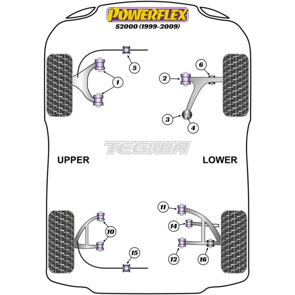 Powerflex Road Series Front Lower Wishbone Rear Bush Honda S2000 99-09 2