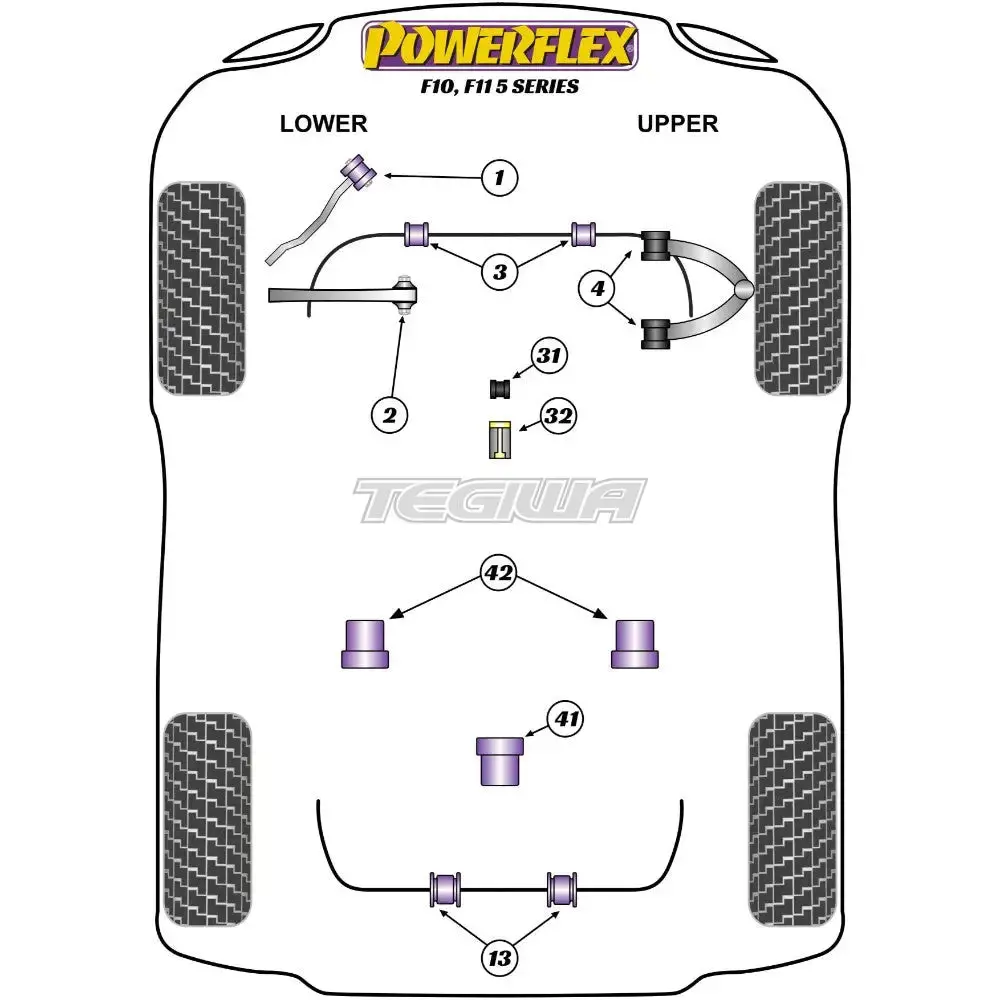 Powerflex Road Series Front Upper Wishbone Bush Bmw 5 Series F10 F11 Saloon Touring 10-17 2