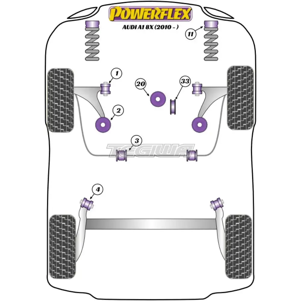 Powerflex Road Series Lower Engine Mount Large Bush Tuned/Track Audi A1 S1 8X 10-18 2