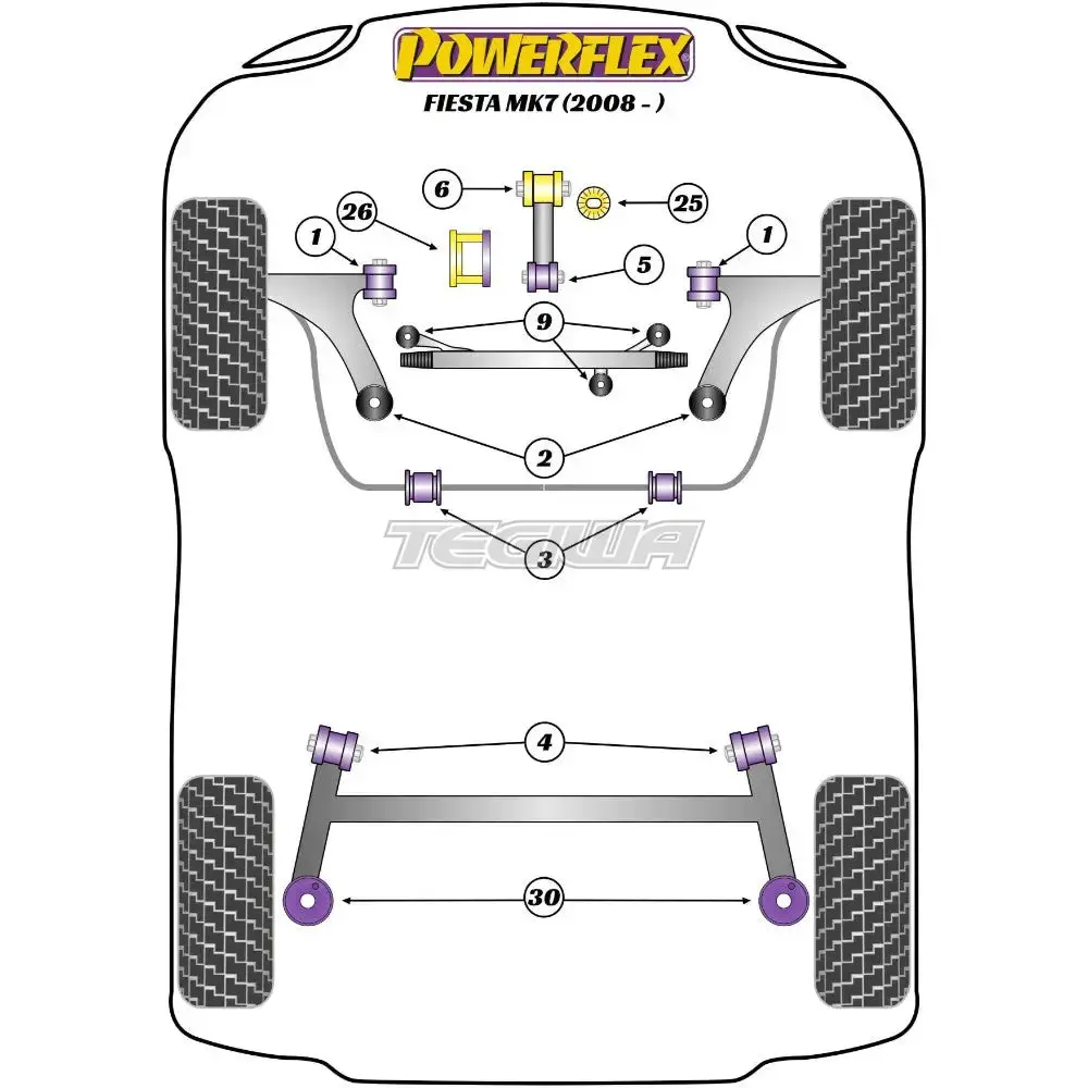 Powerflex Road Series Lower Torque Mount Fast Road Ford Fiesta Mk7 Inc St 08-17 2