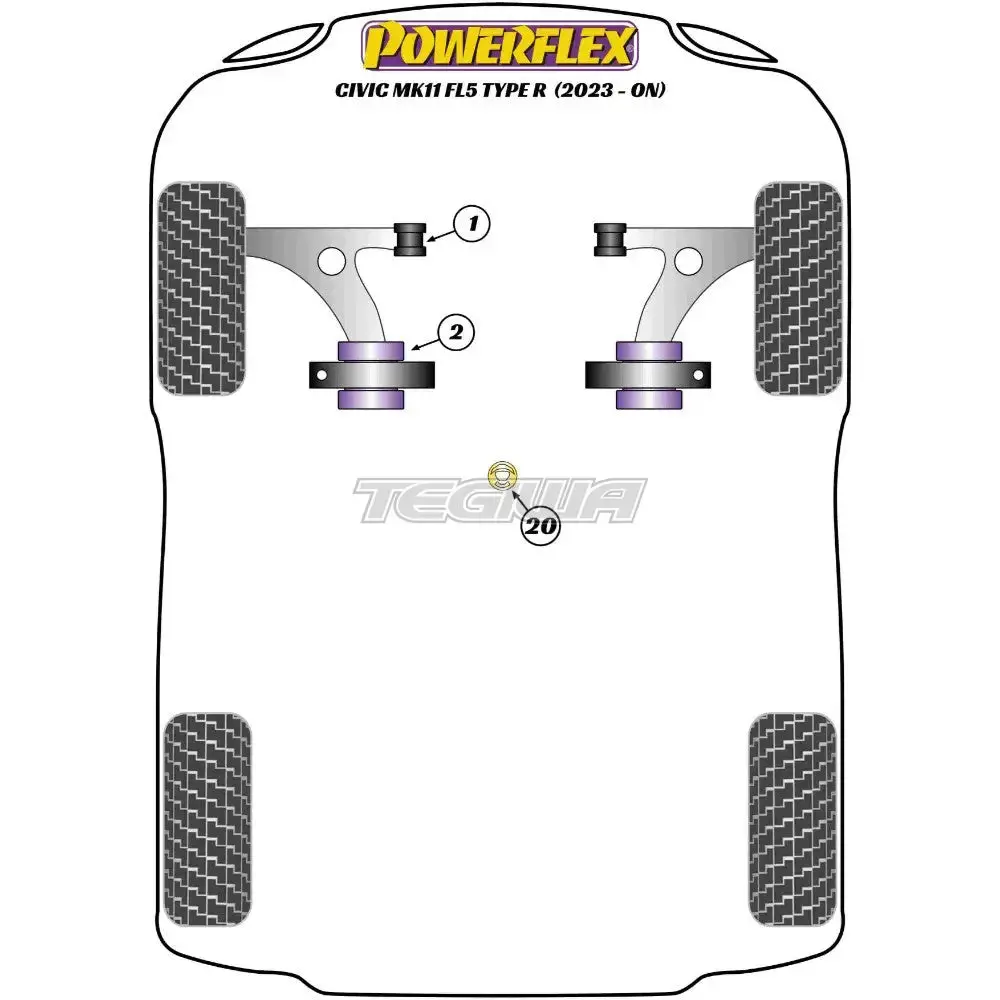Powerflex Road Series Lower Torque Mount Insert Honda Civic Fl5 Type-R 22+ 2