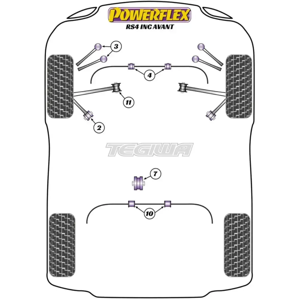 Powerflex Road Series Rear Anti Roll Bar Bush 16Mm Audi A4 S4 Rs4 B7 Inc Avant 05-08 2