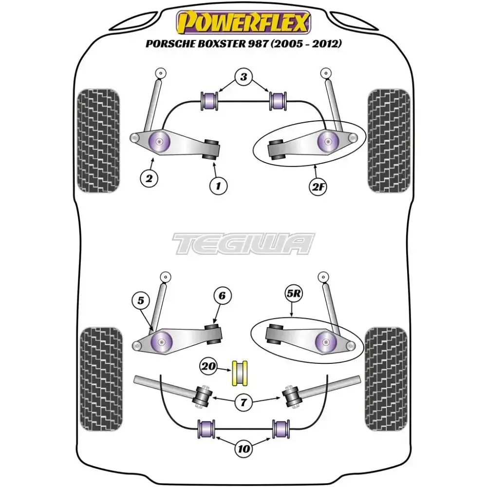Powerflex Road Series Rear Anti Roll Bar Bush 19Mm Porsche 987 Boxster 05-12 2