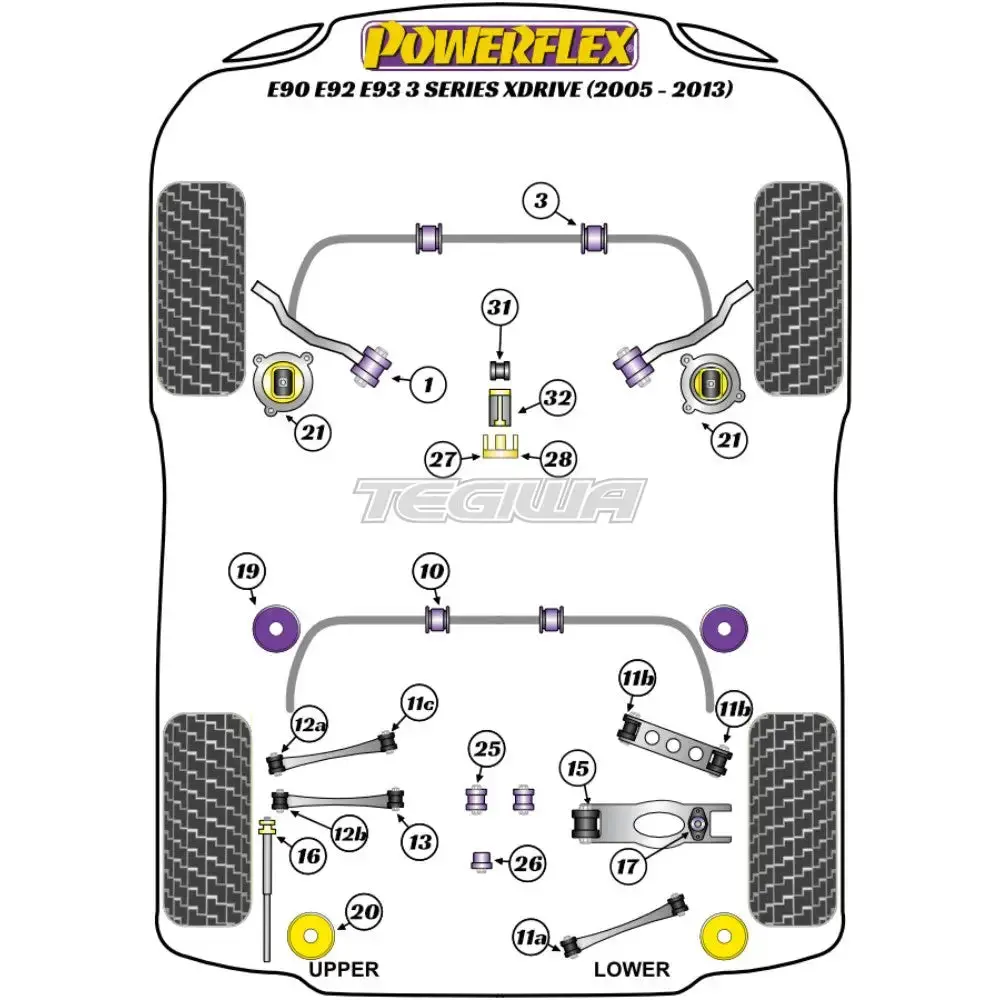 Powerflex Road Series Rear Diff Front Mounting Bush Bmw 3 Series E90 E91 E92 E93 E9x Xdrive 05-13 2
