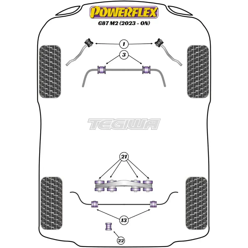 Powerflex Road Series Rear Diff Rear Mounting Bush Bmw 2 Series G87 M2 23+ 2