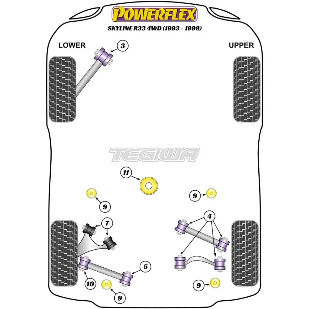 Powerflex Road Series Rear Differential Front Mounting Bush Nissan Skyline R33 4Wd Inc Gt-R Gts4 93-98 2
