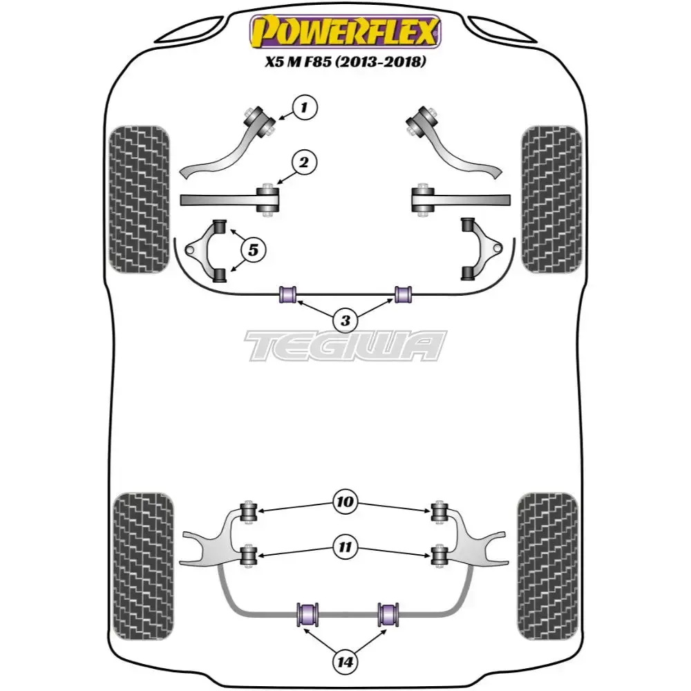 Powerflex Road Series Rear Lower Arm Rear Bush Bmw X5 M F85 13-18 2