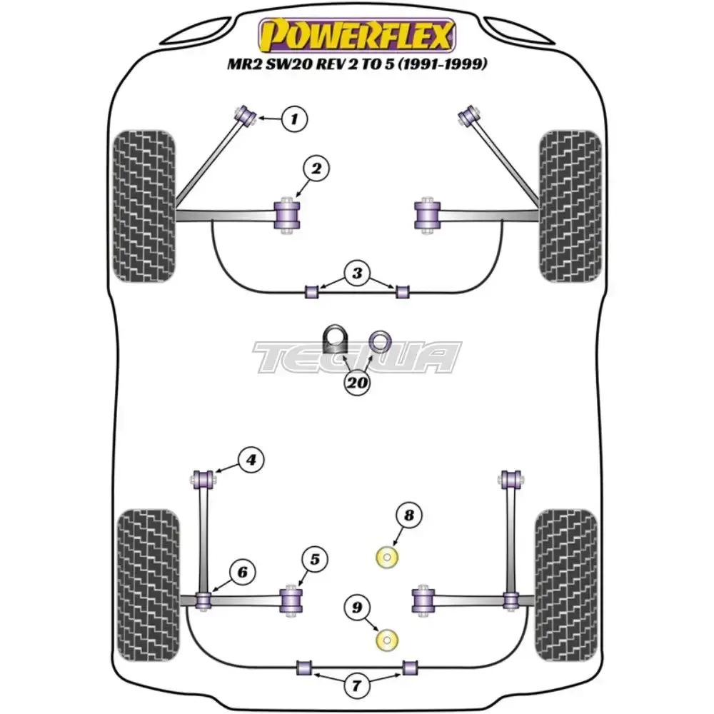 Powerflex Road Series Rear Lower Engine Mount Rear 79Mm Toyota Mr2 Gen2 Sw20 Rev 2 To 5 89-99 2